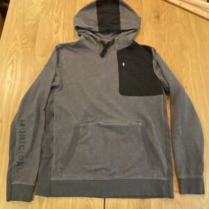 Municipal Sport Utility Hoodie Medium Men's Gray Black Pockets Sleeve Logo Hit